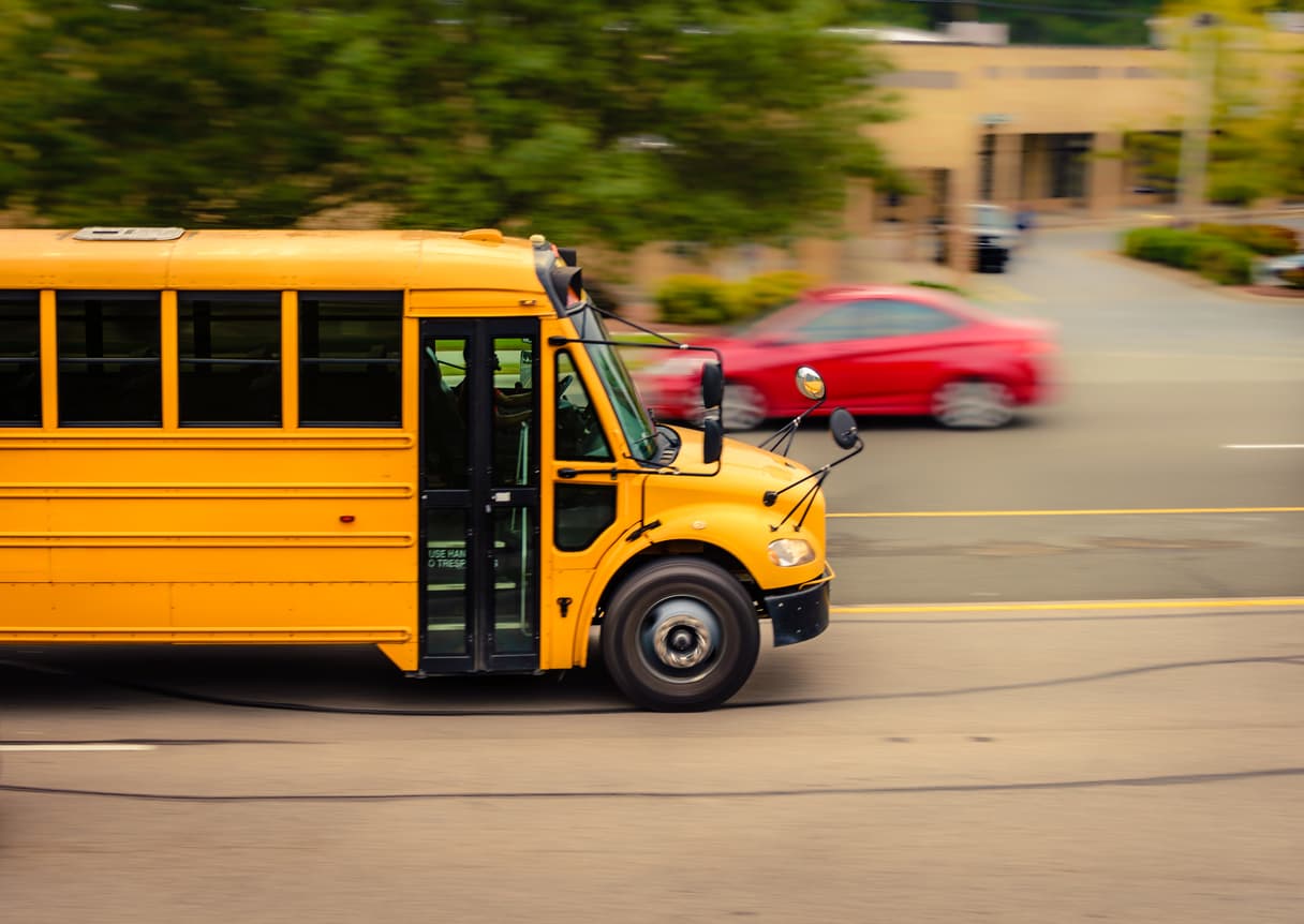 School bus driving by